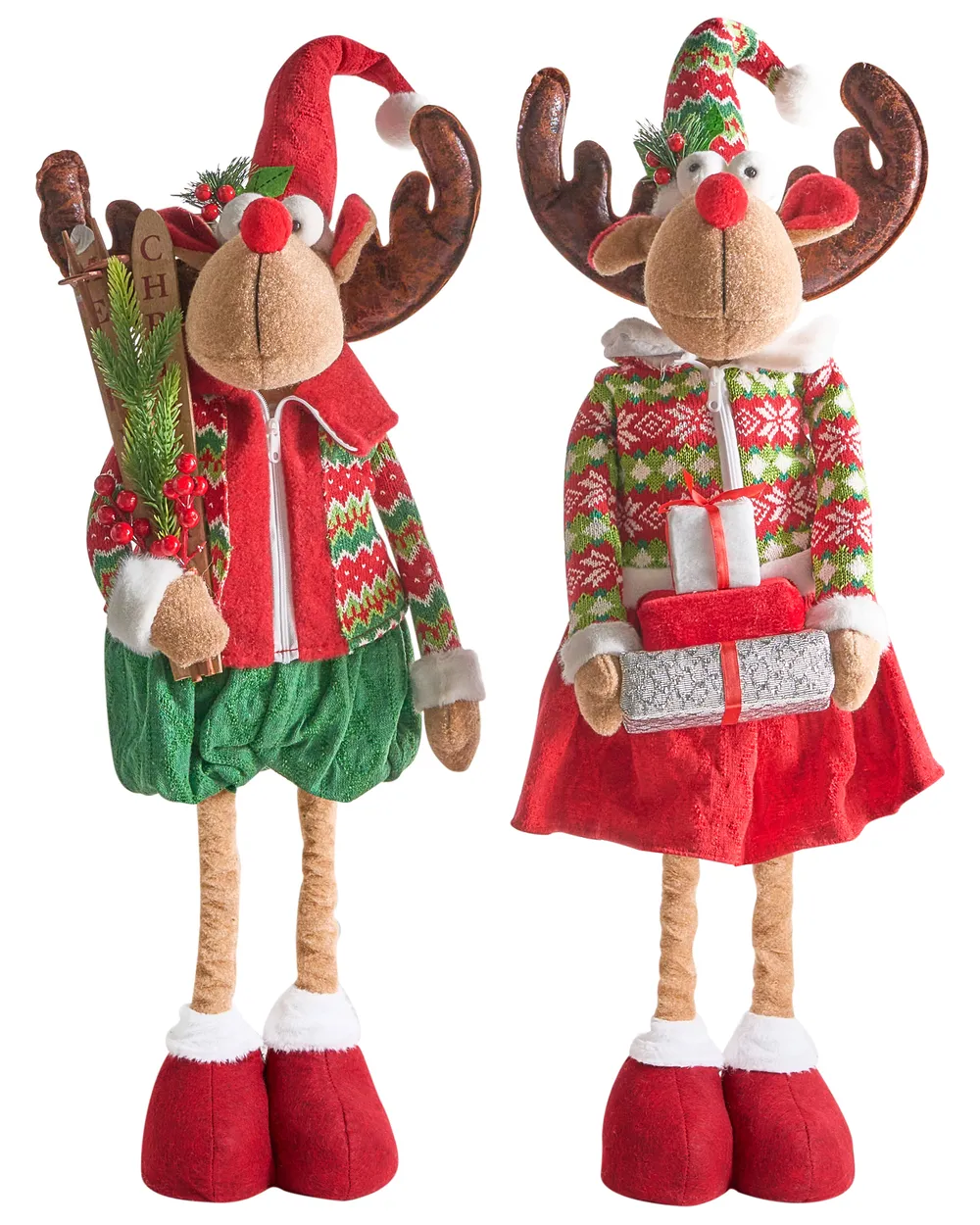 Joulukoristesetti 2 kpl ULDALSANA 66-95 cm Poro Monivärinen_1022142