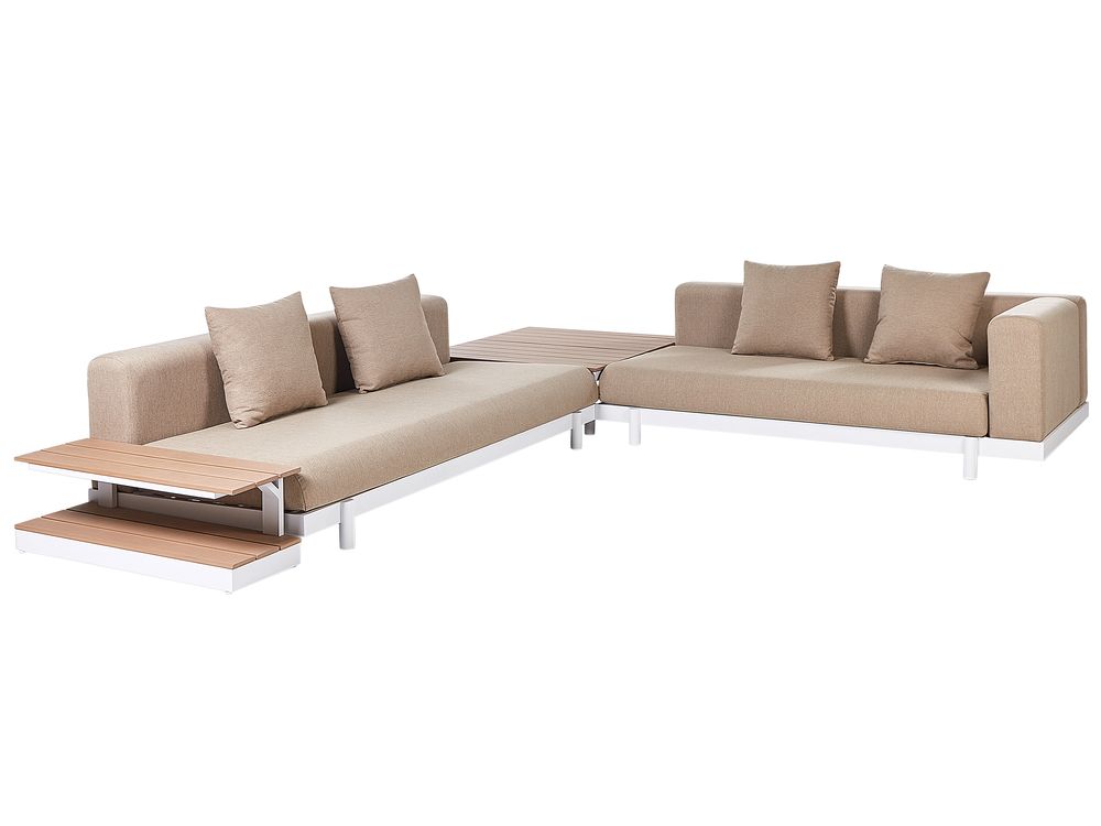 Trädgårdshörnsoffa med bord 5-sits MISSANELLO Beige