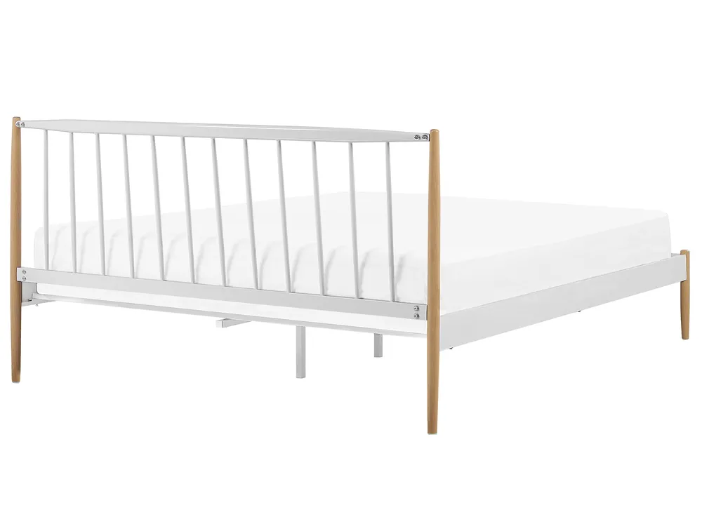 Säng med lamellram Metall MAURS 180 x 200 cm Vit_794551