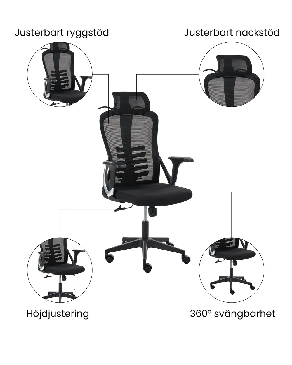 Kontorsstol ERGONOX Svart_1071050