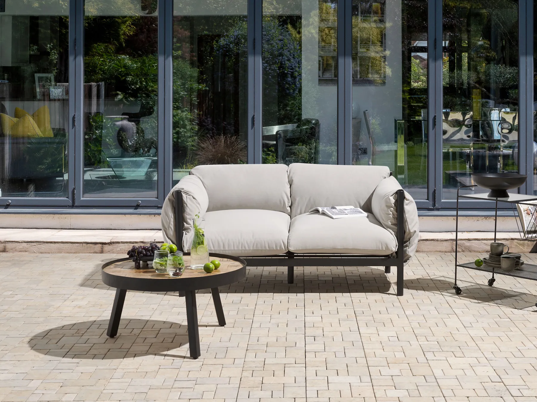 Garden Sofa 2 Seater ESPERIA Metal Grey_868367