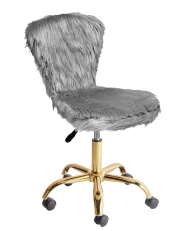 Desk Chair MARGATE Faux Fur Grey_1000245