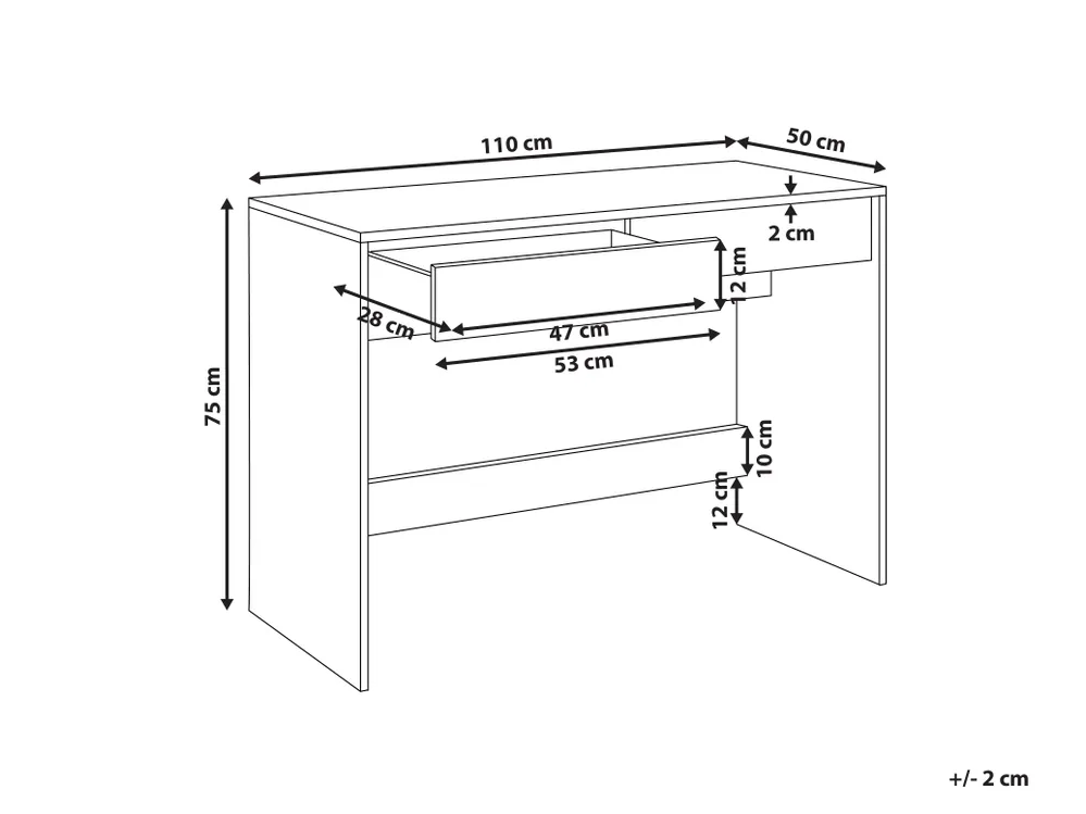 Skrivebord RONDANE 110 cm x 50 cm Rotvedseffekt_1176681