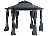 Paviljonki PORTEL 350 cm x 350 cm Metalli Grafiitinharmaa