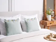Set of 2 Decorative Cushions SEBRINE 45 x 45 cm Mint Green Striped_1079117