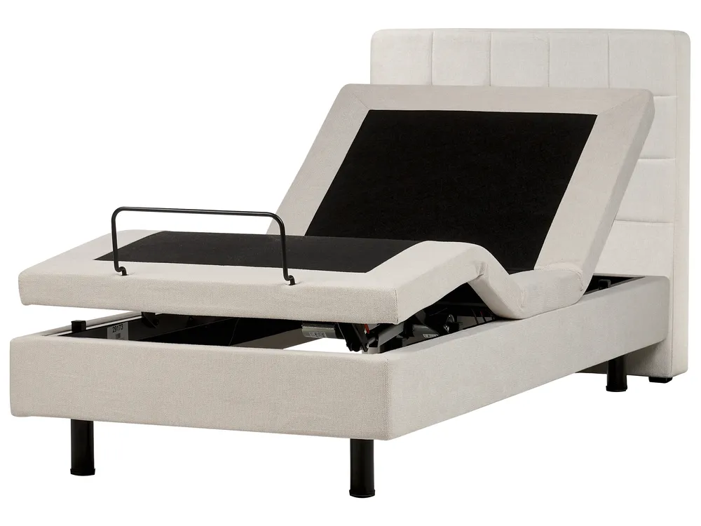 Adjustable Bed Fabric DUKE 90 x 200 cm (EU Single) Light Beige