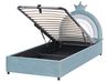 Kids Ottoman Bed GRISETOT Velvet Blue 90 x 200 cm (EU Single)