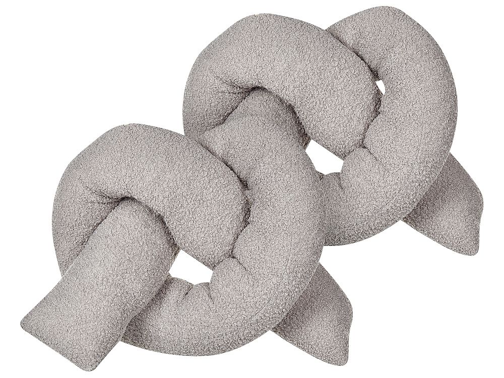 Set of 2 Decorative Cushions GLADIOLUS 172 x 14 cm Boucle Grey Solid