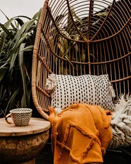 Hanging Chair with Stand CASOLI PE Rattan Natural_784138
