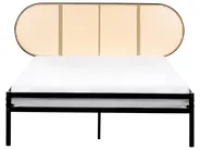 Bed PE Rattan BOULIN 140 x 200 cm (EU Double) Black_976720