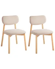 Set of 2 Dining Chairs MILLS Boucle Light Brown/ Light Beige_975922