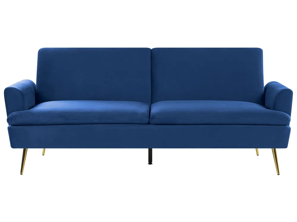 Sofa Bed 3 Seater VETTRE Velvet Navy Blue