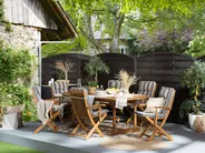 Garden Dining Set 8 Seater MAUI with Cushions Acacia Wood Multicolour_743956