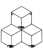 Wall Candle Holder TAROUCA 31 cm Metal Black_1179025