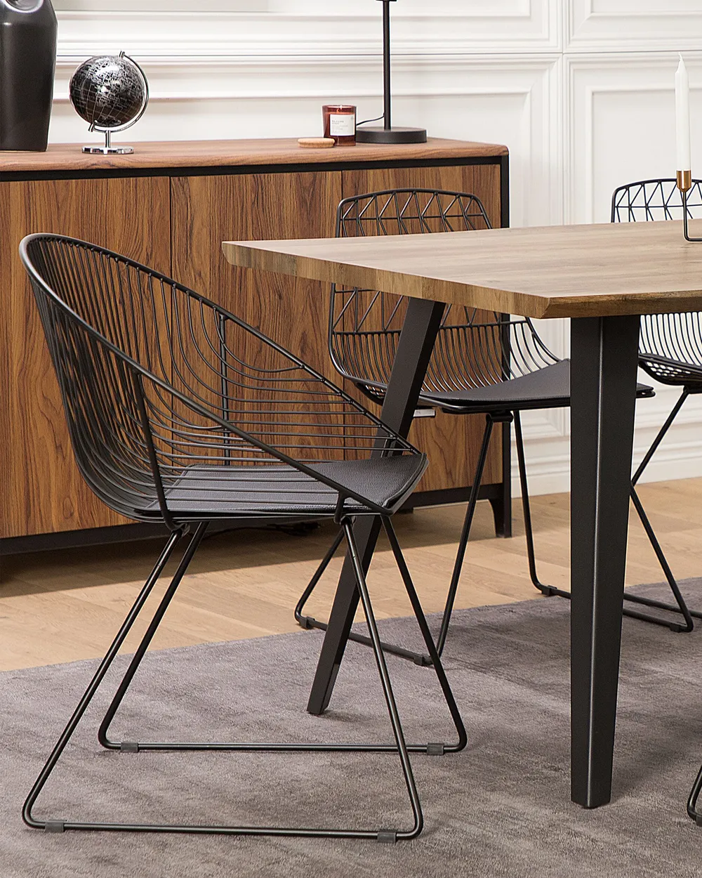 Set of 2 Dining Chairs HARLAN Metal Black