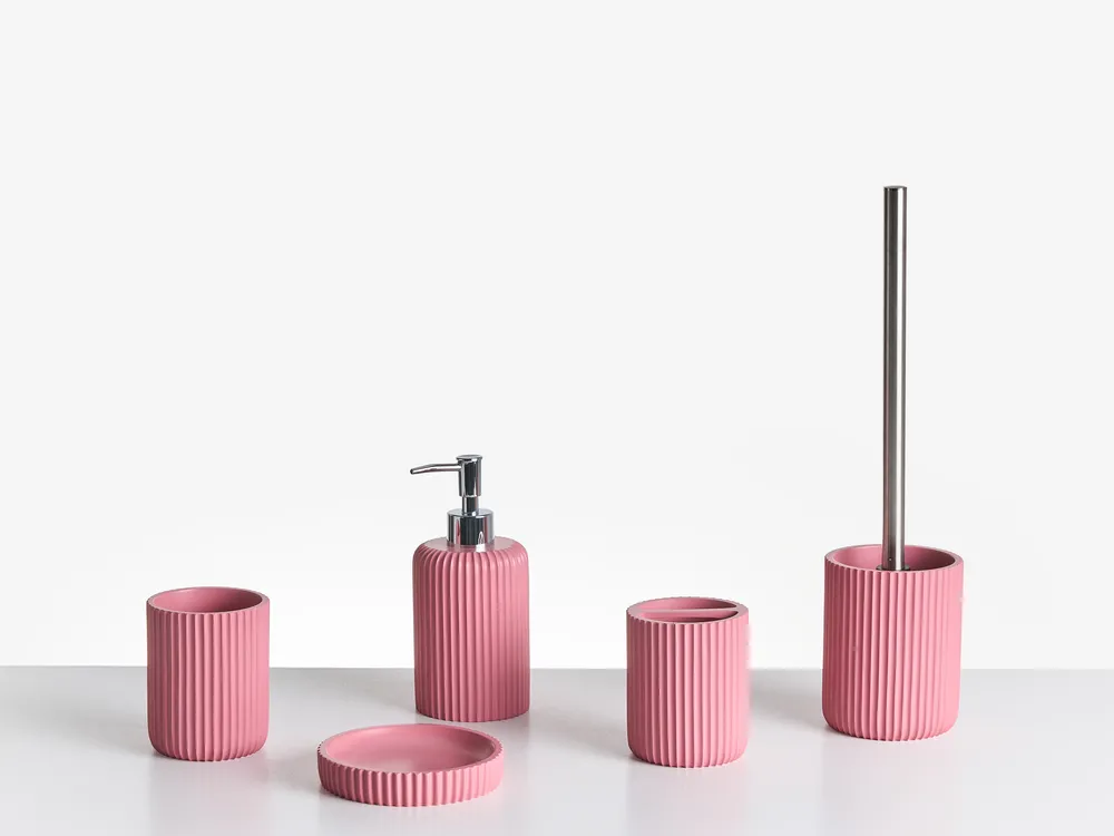 5-Piece Bathroom Accessories Set CAMANA Pink