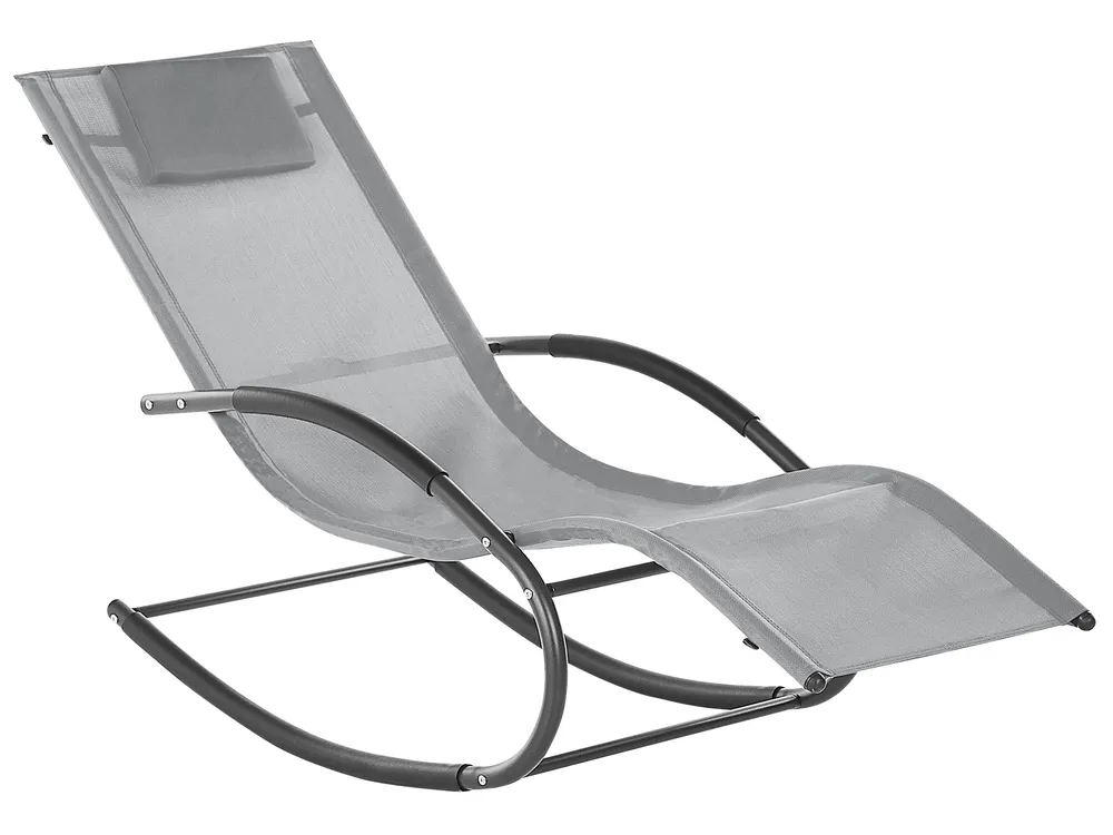 Rocking Sun Lounger CARANO II Metal Light Grey