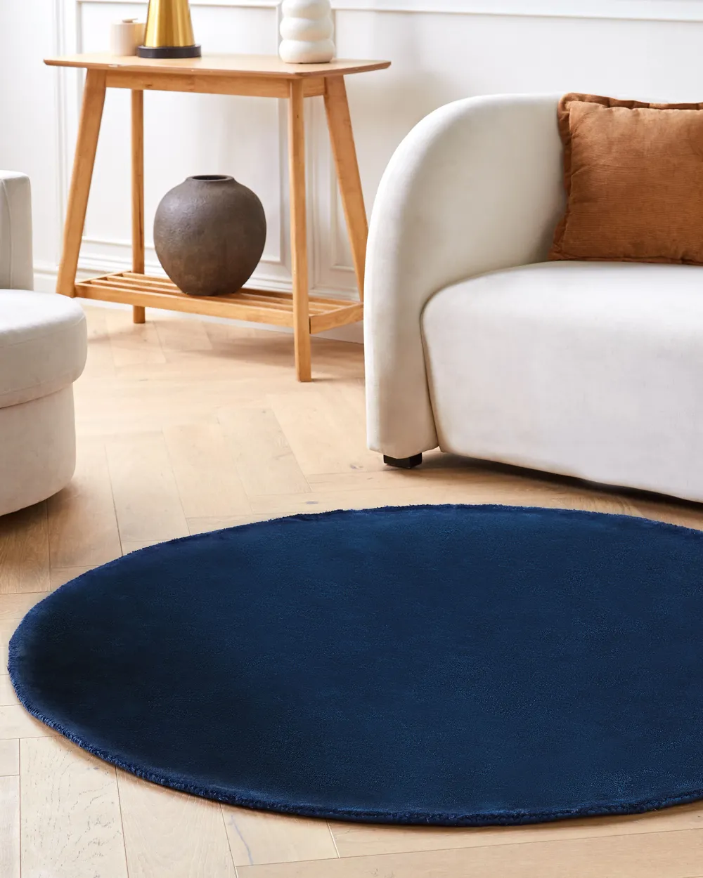 Rug GESI II Navy Blue ø 140 cm Viscose