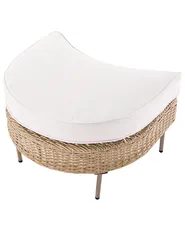 Garden Armchair with Ottoman ARCILLE PE Rattan Beige_1082721