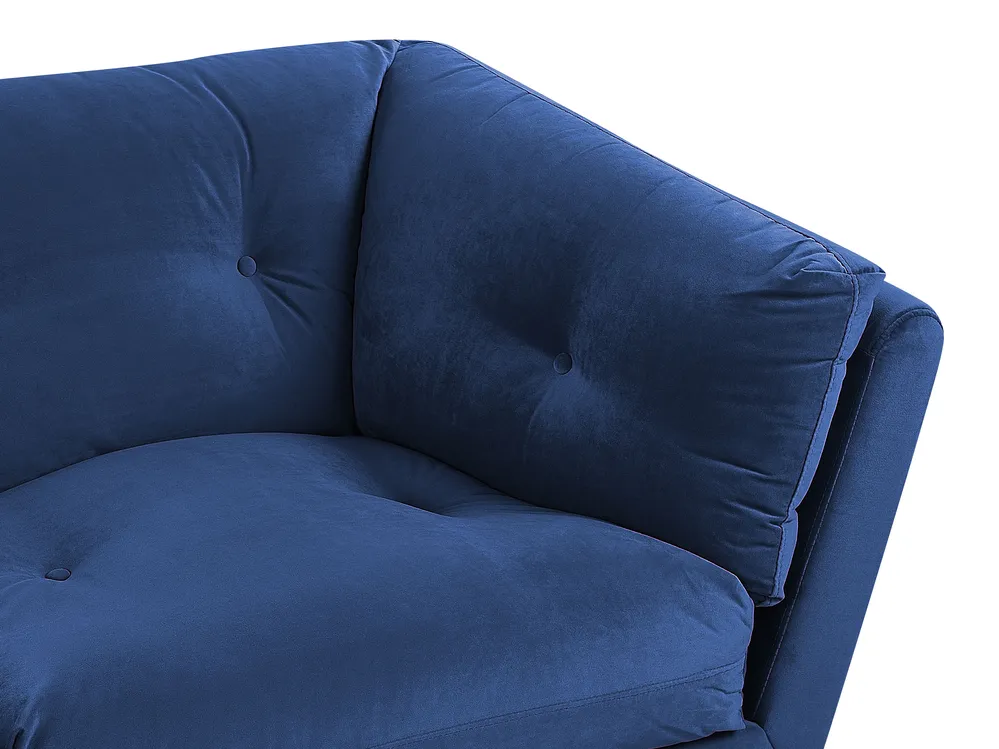 Sofa 3 Seater LENVIK Velvet Navy Blue_785005