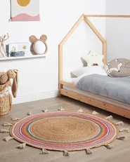 Barnmatta ZANAVI Flerfärgad ø 120 cm Jute_906531