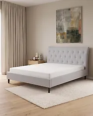 Bed Fabric SAVERNE 160 x 200 cm (EU King Size) Light Grey_1182306