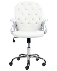 Desk Chair PRINCESS Faux Leather White_855625