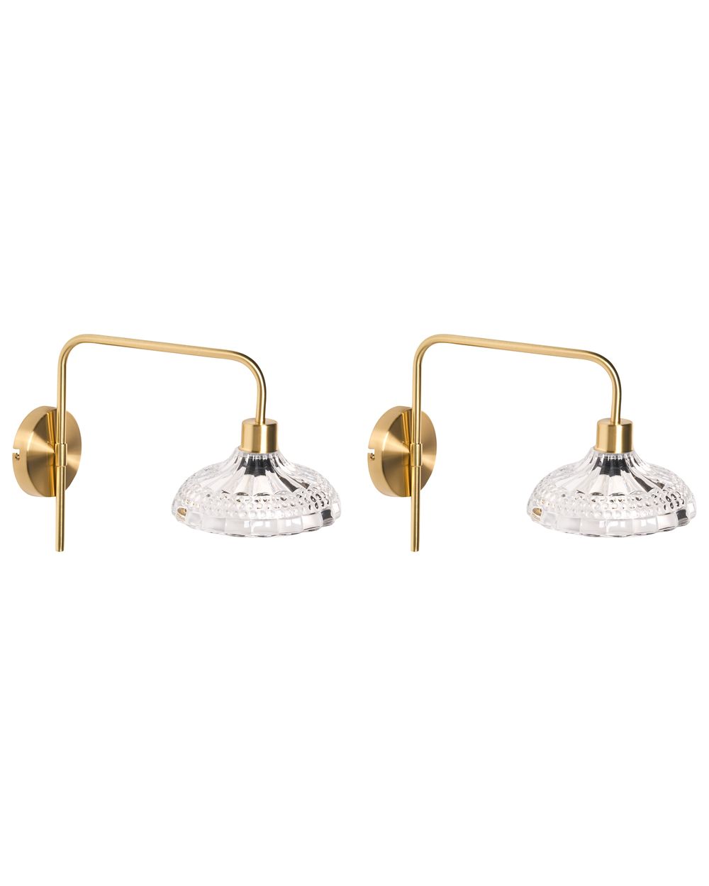 Set of 2 Wall Lamps MOLINO Metal Gold