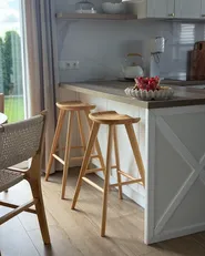 Set of 2 Bar Stools CANDO Light Brown_1020289