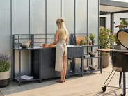 4 Piece Outdoor Kitchen Set with Sink VIGGIANO Graphite Grey Metal_1062045