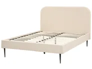 Bed Boucle FLAYAT 140 x 200 cm (EU Double) Light Beige_882698