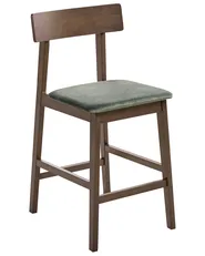 Set of 2 Bar Chairs ISANTI Wood Dark Brown/ Green_1031575