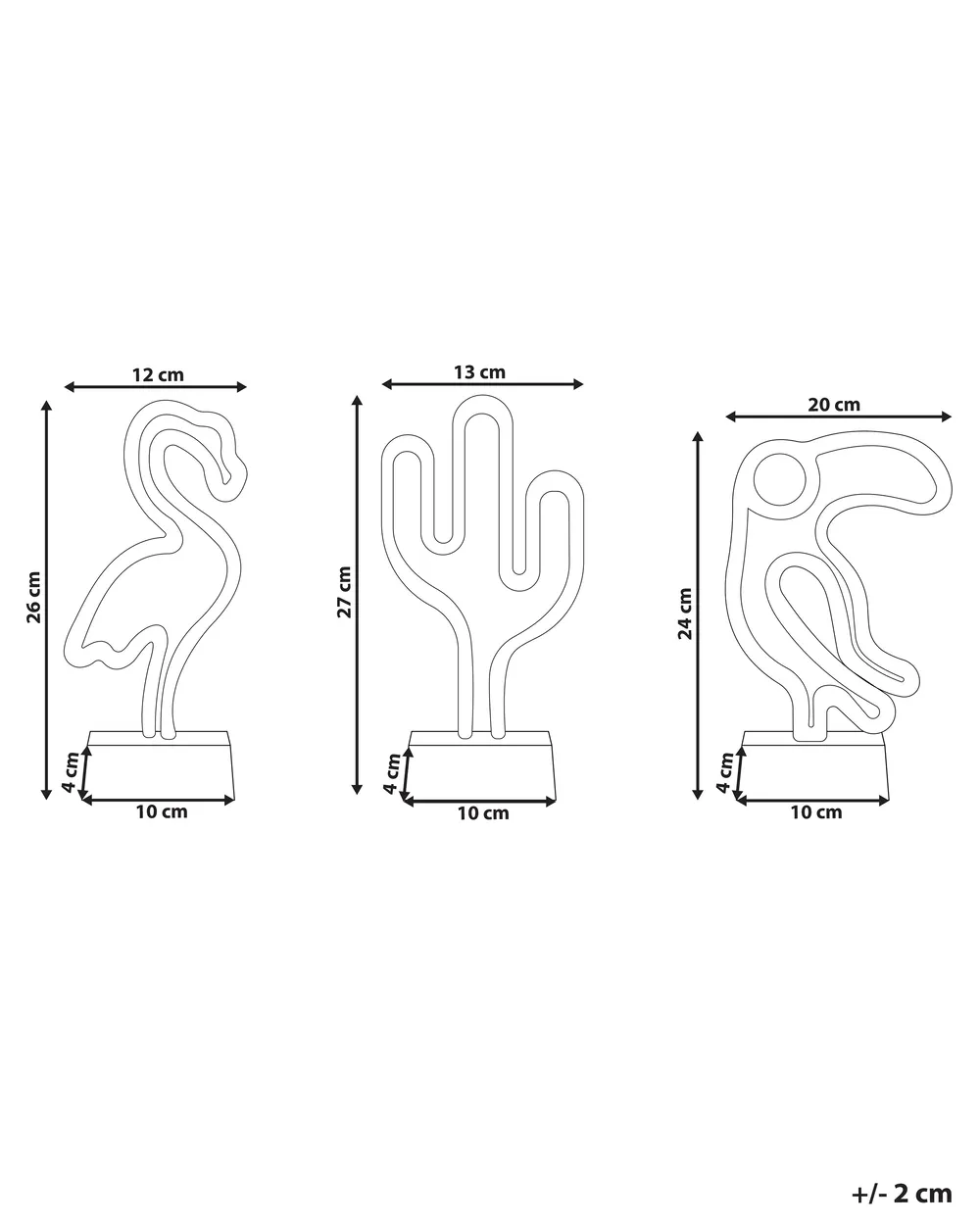 Set of 3 Neon LED Signs MABEL Multicolour_847828