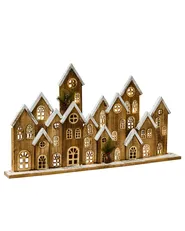 Christmas Decoration LED MALLOS 45 cm House Brown_1029971