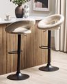 Set med 2 barstolar PEORIA Vridbar Konstläder Ljusbeige