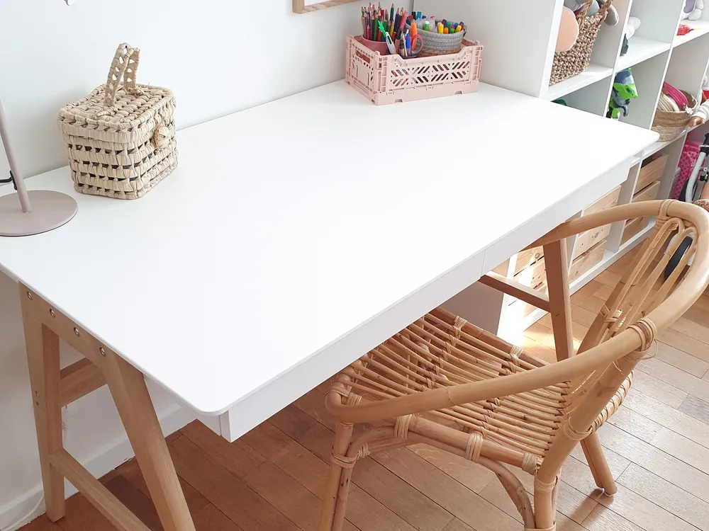Työpöytä SHESLAY 120 cm 70 cm laatikoilla Valkoinen_818836
