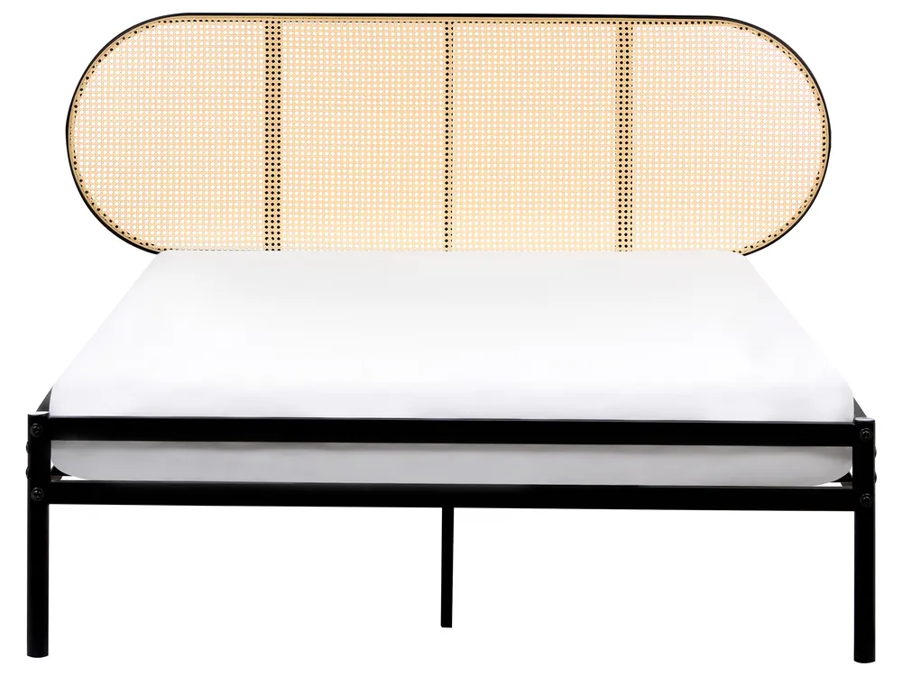 Bed PE Rattan BOULIN 140 x 200 cm (EU Double) Black_976720
