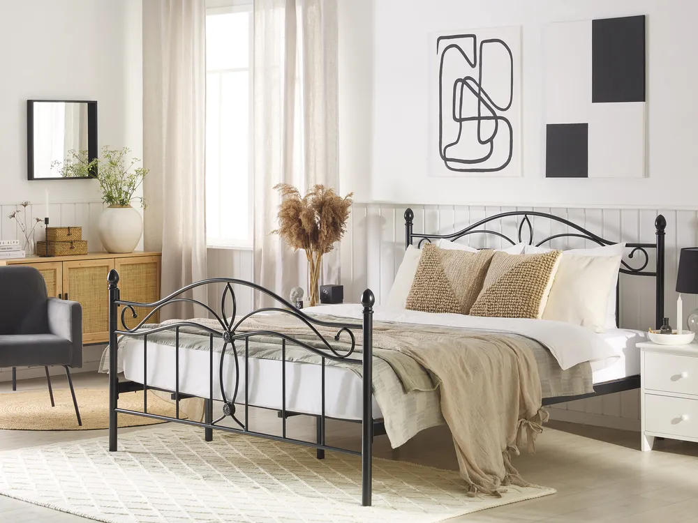 Bed Metal ANTLIA 180 x 200 cm (EU Super King) Black