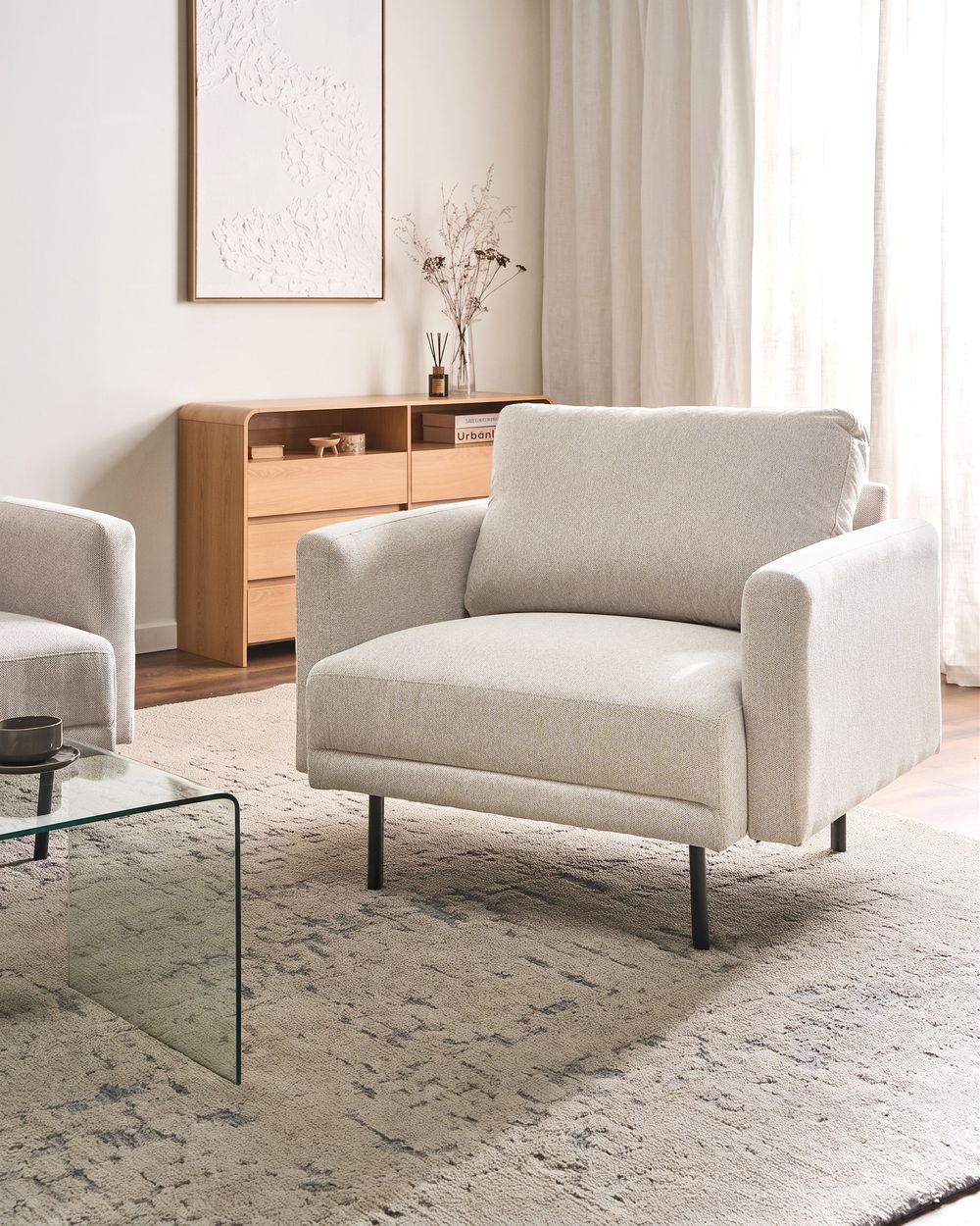 Armchair BREDA Fabric Light Beige