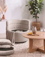 Svängbar fåtölj RANDERS med förvaring Beige_1063349