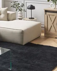 Shaggy Rug DEMRE Black 140 x 200 cm_683507