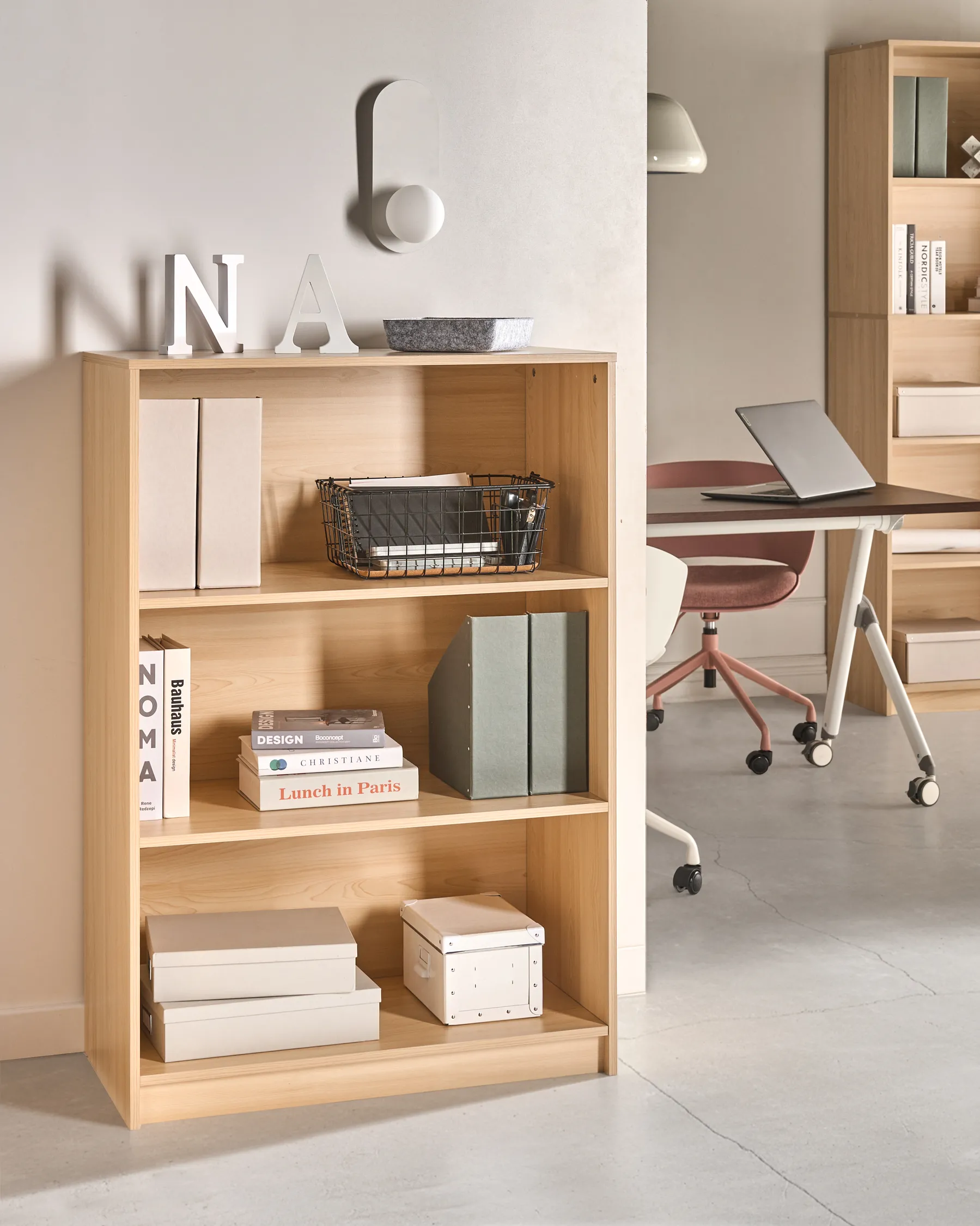 3 Tier Bookcase ZEHNA 117 cm Light Brown_1026498