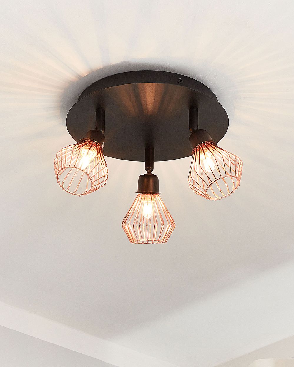 Spotlampe med 3 lys VOLGA Justerbar Metall Svart