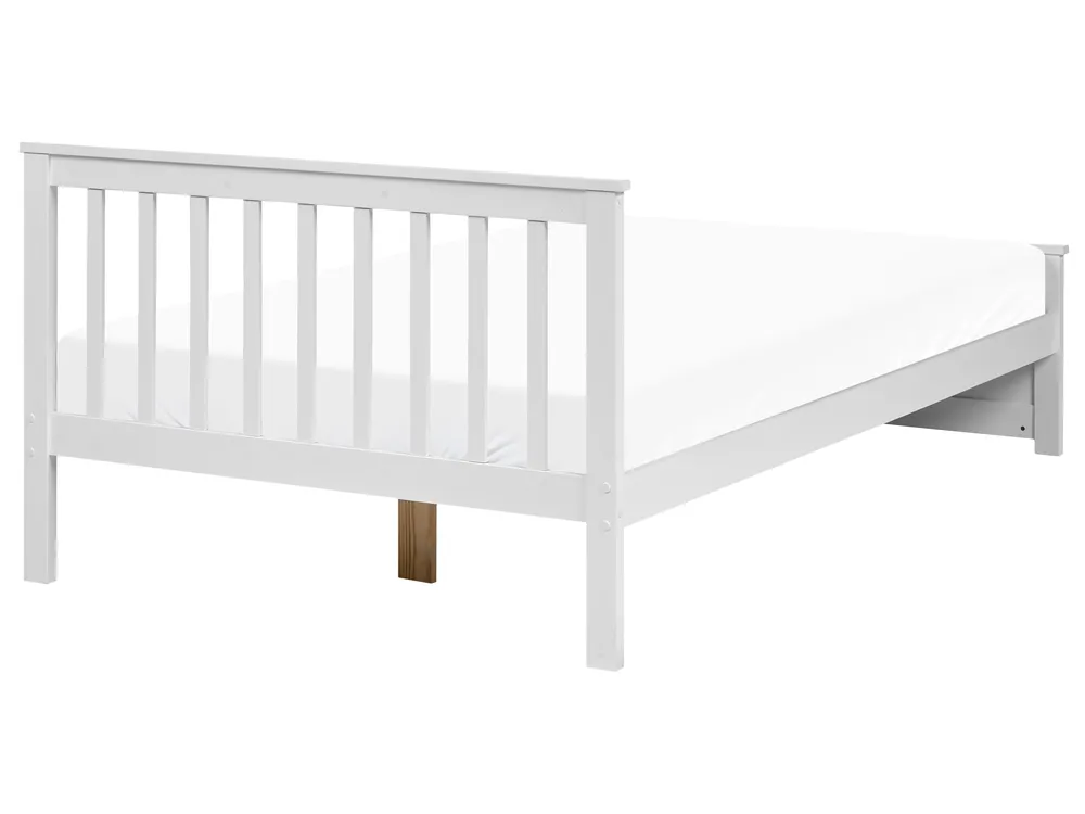 Säng med lamellram Furu OLENDON 120 x 200 cm Vit_1082179
