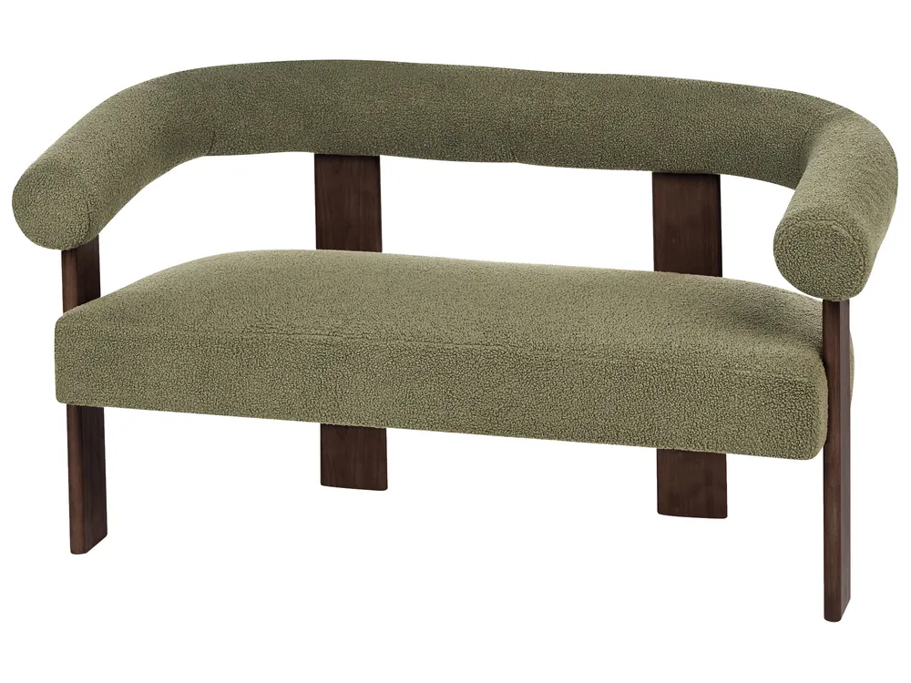 Soffa 2-sits ILBRO Bouclé Grön/ Mörkbrun_984823