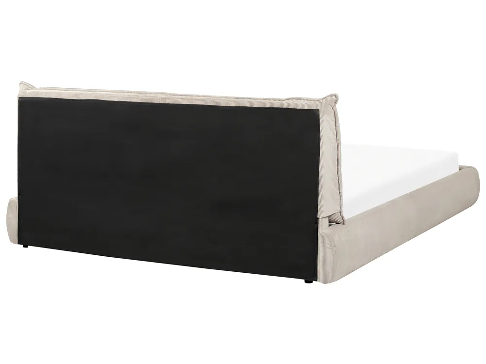 Bed Corduroy VINAY 180 x 200 cm (EU Super King) Taupe_879904