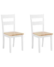 Set med 2 matstolar GEORGIA Trä Vit_696586