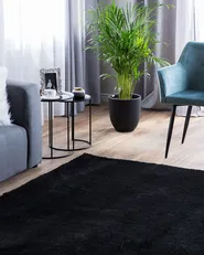 Shaggy Rug DEMRE Black 200 x 200 cm_820681