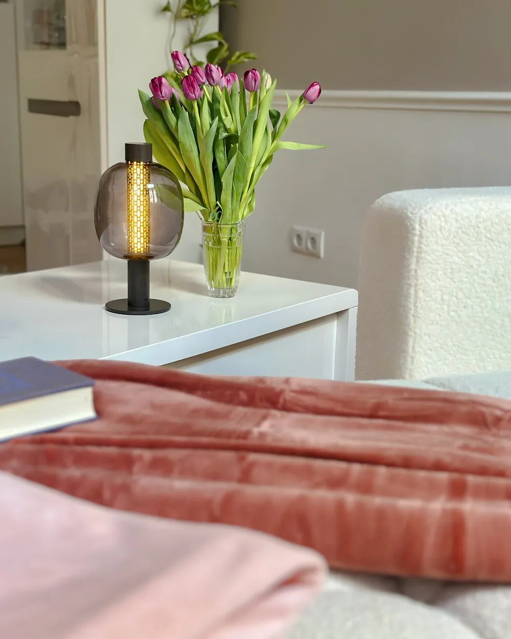 Wireless LED Table Lamp PULANGI with Dimmer Metal Black_982699