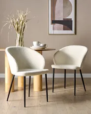 Set of 2 Dining Chairs MASON Boucle Off-White_887244
